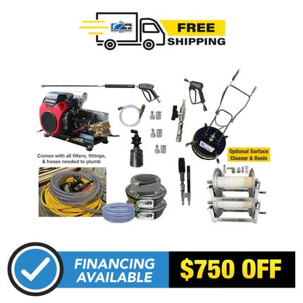 DIY Pressure Washing Rig Builder Kit - 8 GPM - 3500PSI GX690 Belt Drive