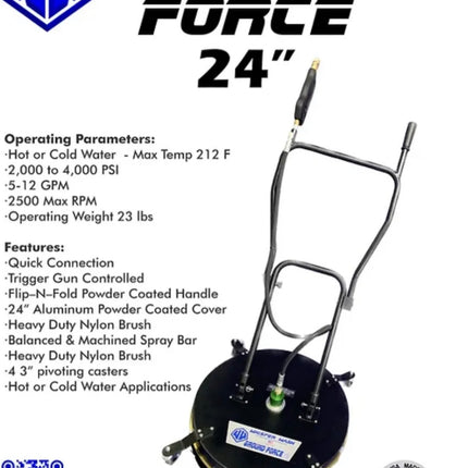 Whisper Wash Ground Force 24 inch Surface Cleaner - choose 2 or 4 Tip Spray Bar