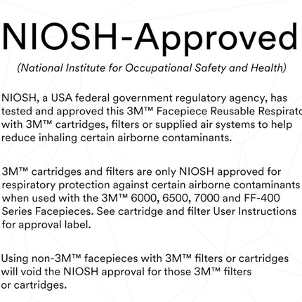 3M Size Medium Rugged Comfort Quick Latch Reusable Respirator 6502QL, NIOSH, Cool Flow