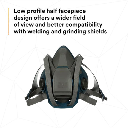 3M Size Medium Rugged Comfort Quick Latch Reusable Respirator 6502QL, NIOSH, Cool Flow