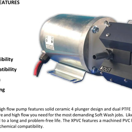Pumptec PUMPTEC 12v Soft Wash Pump XPVC-6/M960 WITH 150PSI PVC REGULATOR ...