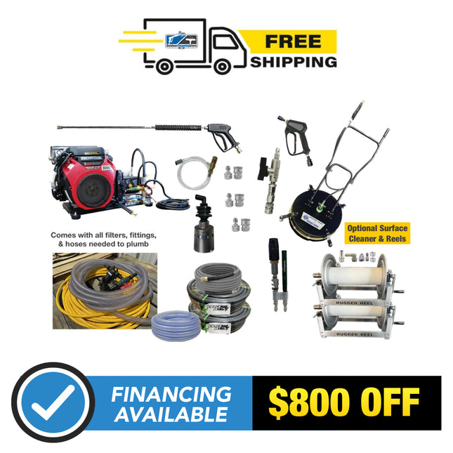 Pressure Washing DIY Rig Builder Kit with IGX800 10gpm at 3000psi with General Pump
