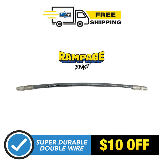 RAMPAGE BEAST Smooth Gray Double Wire Whip Line / Jumper Hoses