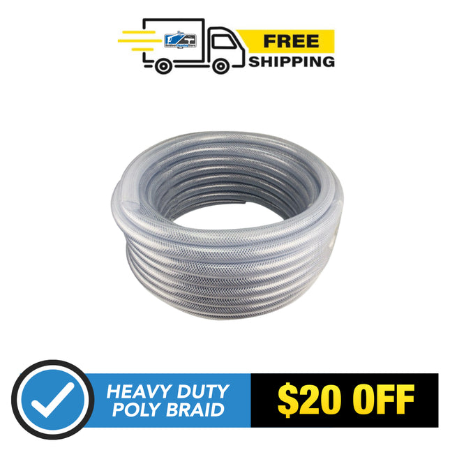 PVC Poly Braided Hose - *Choose Hose ID & Length *