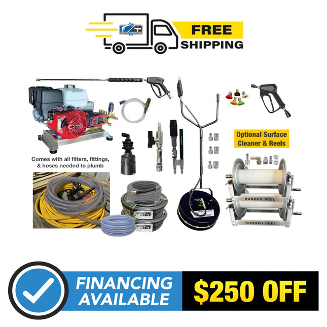 DIY Pressure Washing Rig Builder Kit - Bandit Honda GX 390 With Belt Driven 5.5 GPM - 3000 PSI Comet or GP Pump