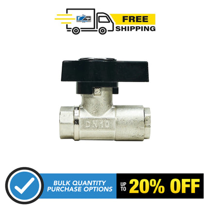 MTM Hydro Original DN10 3/8' Italian Brass Plated Ball Valve for Pressure Washing and Industrial Applications