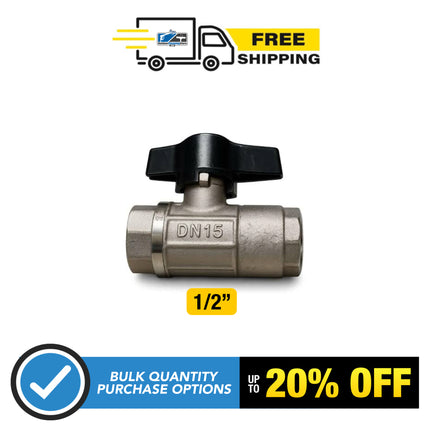 MTM Hydro Original DN15 1/2" Italian Brass Plated Ball Valve for Pressure Washing and Industrial Applications