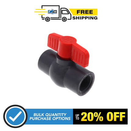 3/4” SCH 80 PVC Compact Ball Valve w/ EPDM O-Ring - Gray (Threaded)