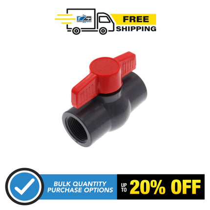 1” SCH 80 PVC Compact Ball Valve w/ EPDM O-Ring - Gray (Threaded)