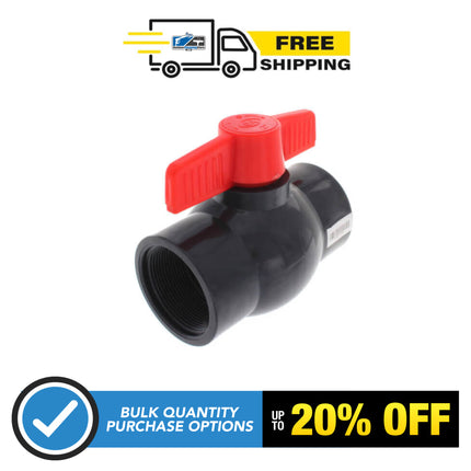 2” SCH 80 PVC Compact Ball Valve w/ EPDM O-Ring - Gray (Threaded)