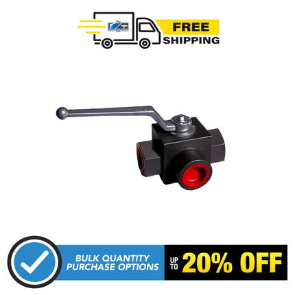 1/2” High Pressure 3 Way Ball Valve