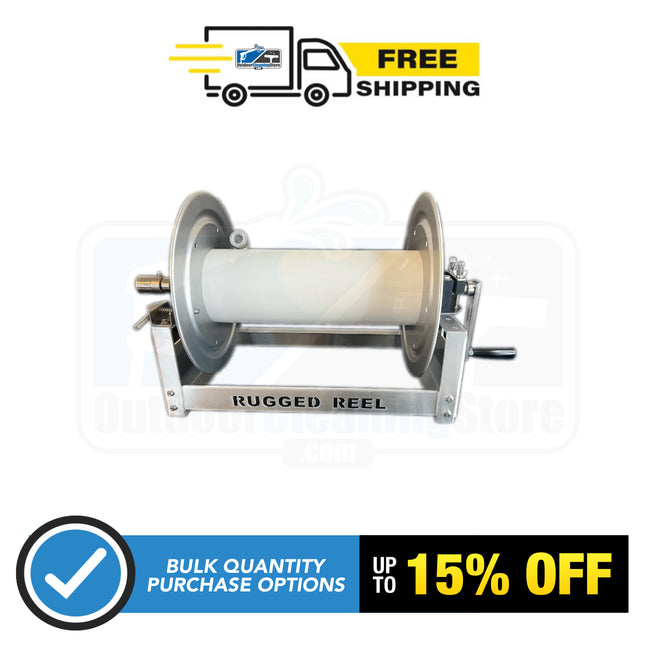 Rugged Reel 18” Aluminum Hose Reel With Stainless 3/4” Manifold & Stainless Swivel