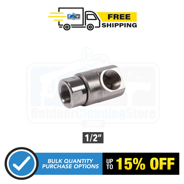 90 Degree 1/2” Stainless Swivel