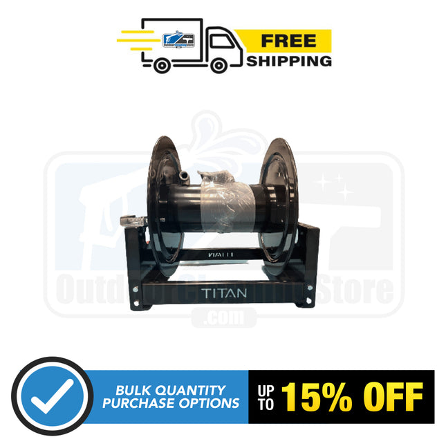 Titan 3012 12" Full Frame Black Reel - 1/2” Steel Manifold - Swivel included