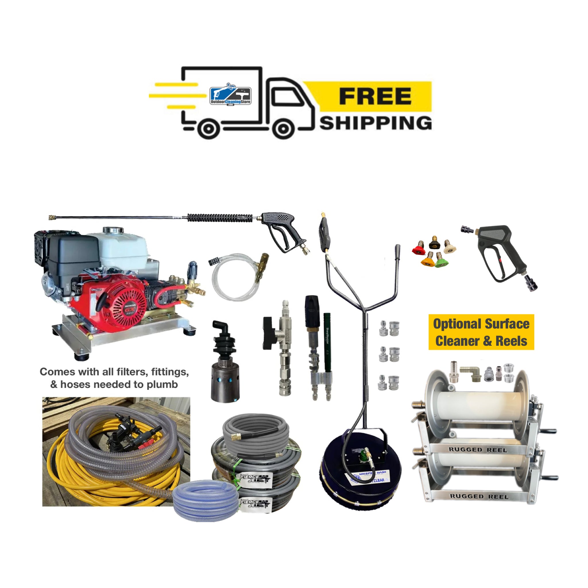 Compressor Wash Rigs DIY Pressure Washing Rig Builder Kit - Bandit Honda GX 390 With Belt D ...