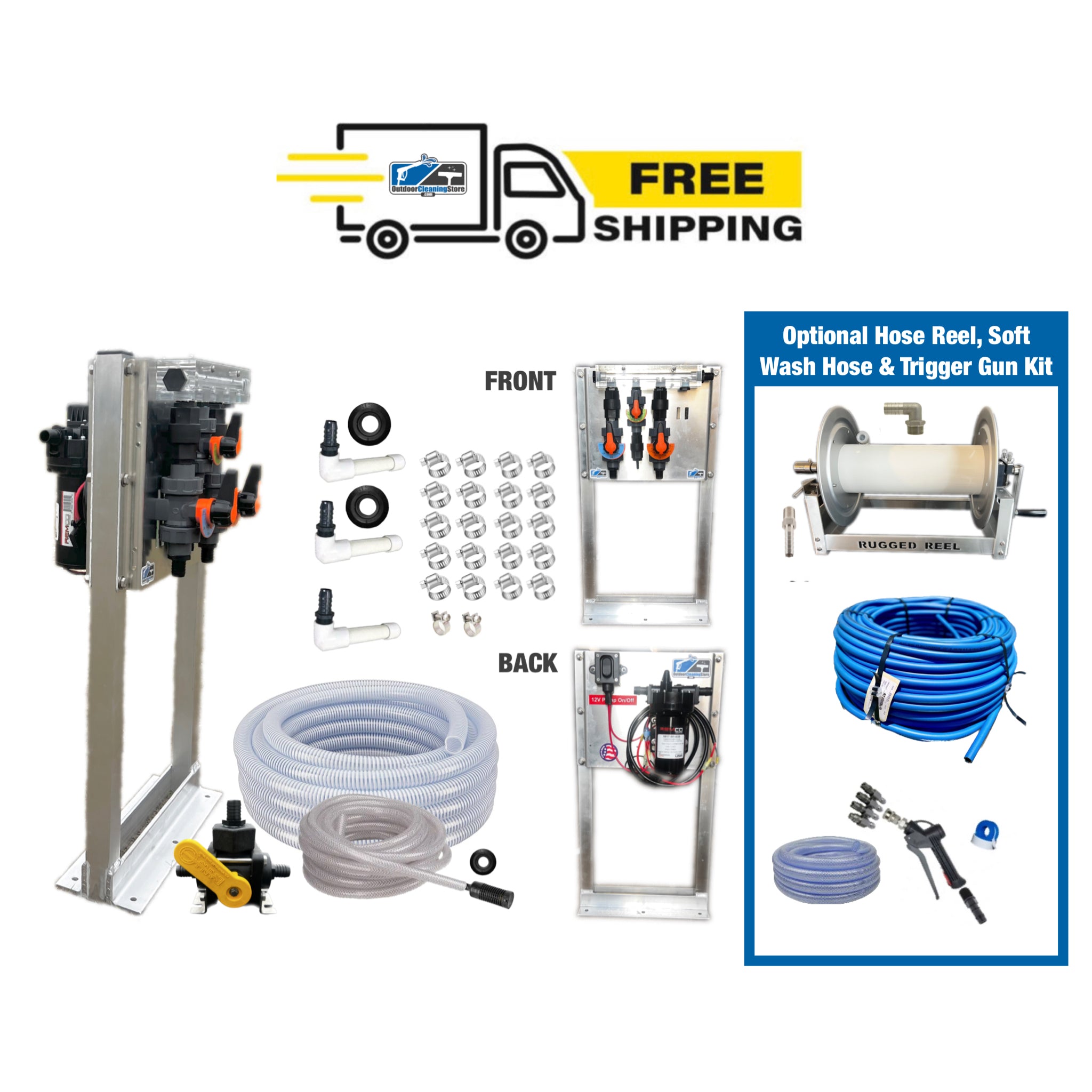 Premium 12V Soft Wash System With Aluminum Stand